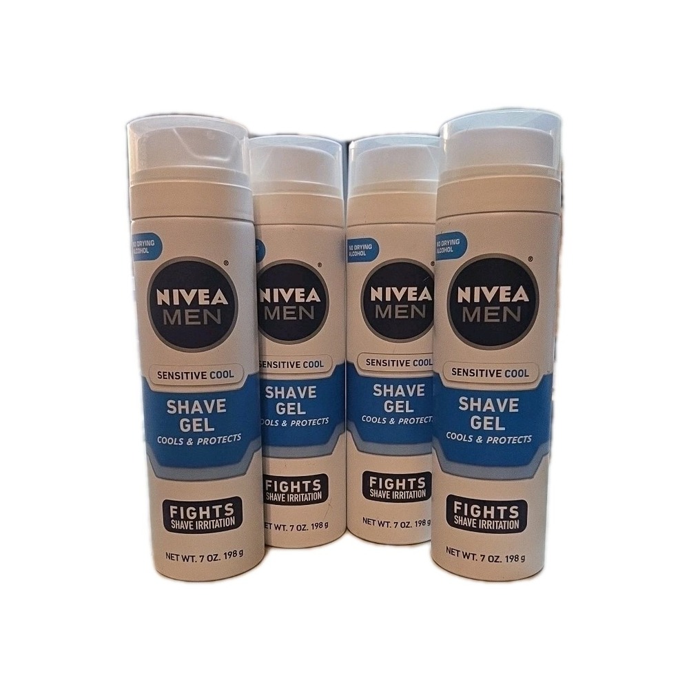 NEW (Lot of 4) NIVEA Men Sensitive Cool Shaving Gel (7 oz.)